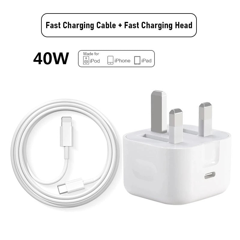 20W/35W/40W Charger Set British Standard Wall Charger PD Fast Charging Protocol Dual Type-C Mobile Phone Accessories for iPhone