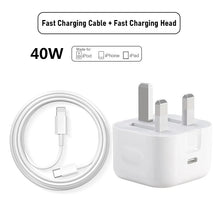 将图片加载到图库查看器，20W/35W/40W Charger Set British Standard Wall Charger PD Fast Charging Protocol Dual Type-C Mobile Phone Accessories for iPhone