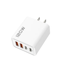 将图片加载到图库查看器，120W USB C Charger 4-Port PD QC3.0 Fast Wall Type C Adapter EU US UK Plug Mobile USB Type C Charger Quick Charger3.0 Travel USB