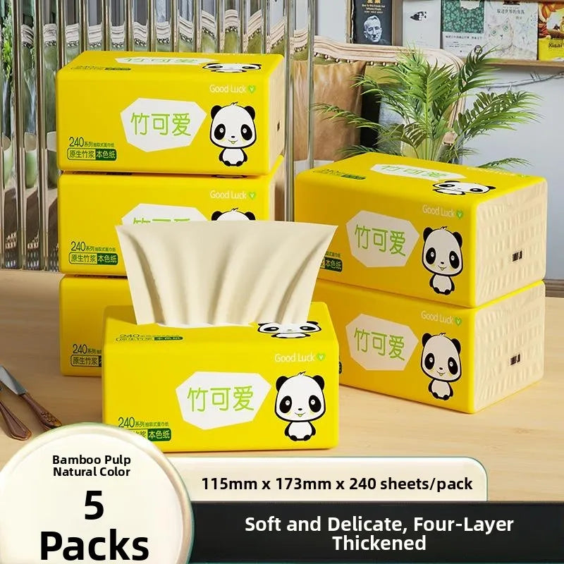 40 Pas Whole Box Bamboo Pulp l Color 4 Layer able Fly Use Facial Towel Paper Napkin Hygienic Paper Towel
