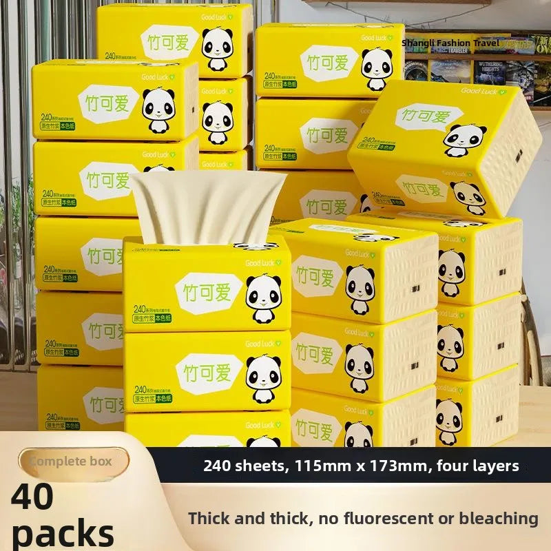 40 Pas Whole Box Bamboo Pulp l Color 4 Layer able Fly Use Facial Towel Paper Napkin Hygienic Paper Towel