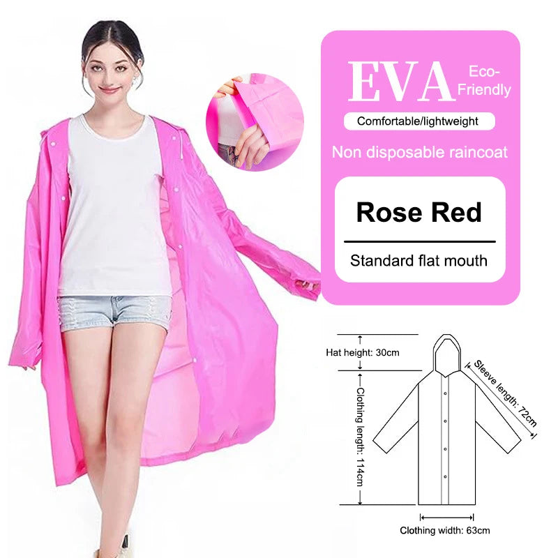 Adult Thickened Non-Disposable One-Piece Raincoat for Outdoor Travel Climbing Waterproof Universal Rain Gear