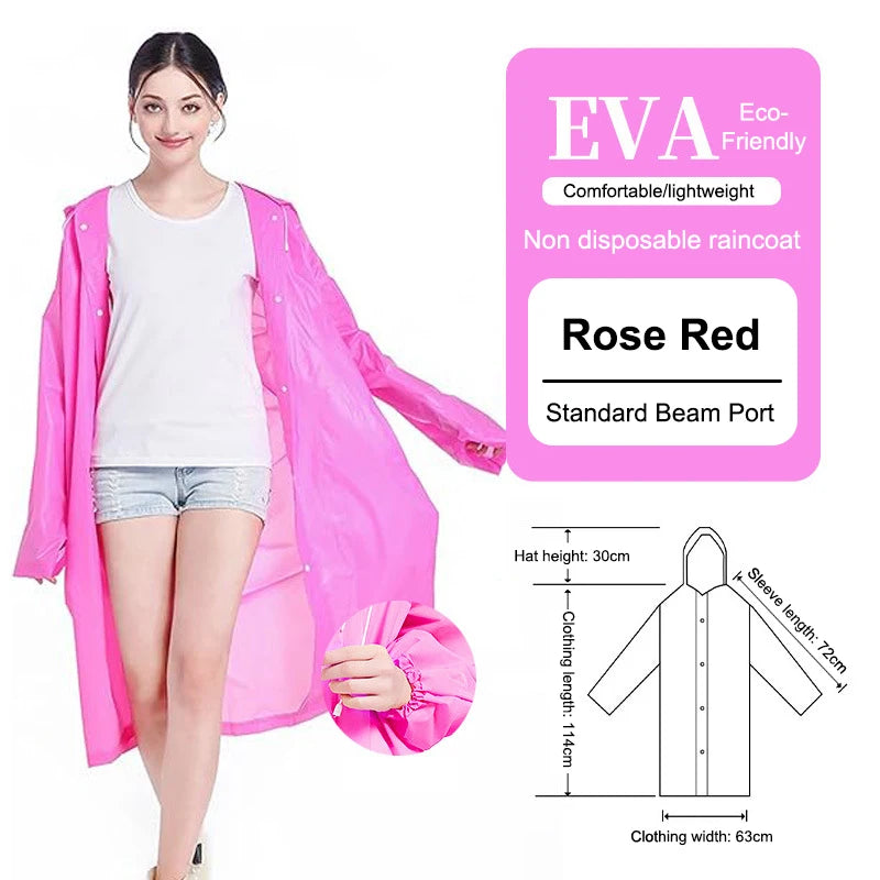 Adult Thickened Non-Disposable One-Piece Raincoat for Outdoor Travel Climbing Waterproof Universal Rain Gear