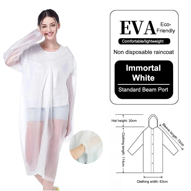Adult Thickened Non-Disposable One-Piece Raincoat for Outdoor Travel Climbing Waterproof Universal Rain Gear